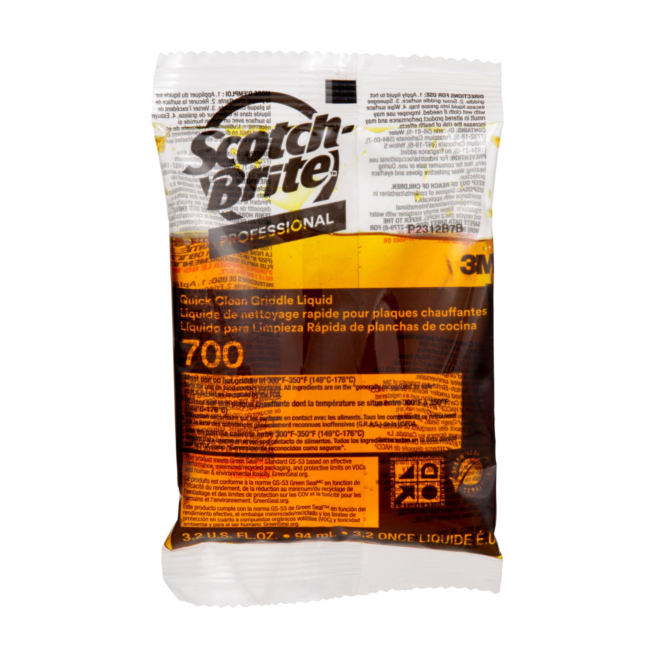 3M Scotch-Brite Griddle Cleaning, Quick Clean Liquid 700-40, 3.2